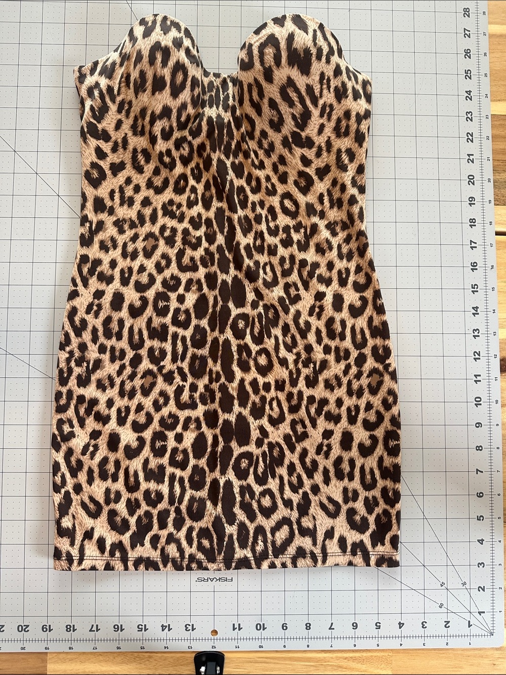 34B Strapless Leopard Print Mini Dress or shapewear - doesn't include straps.